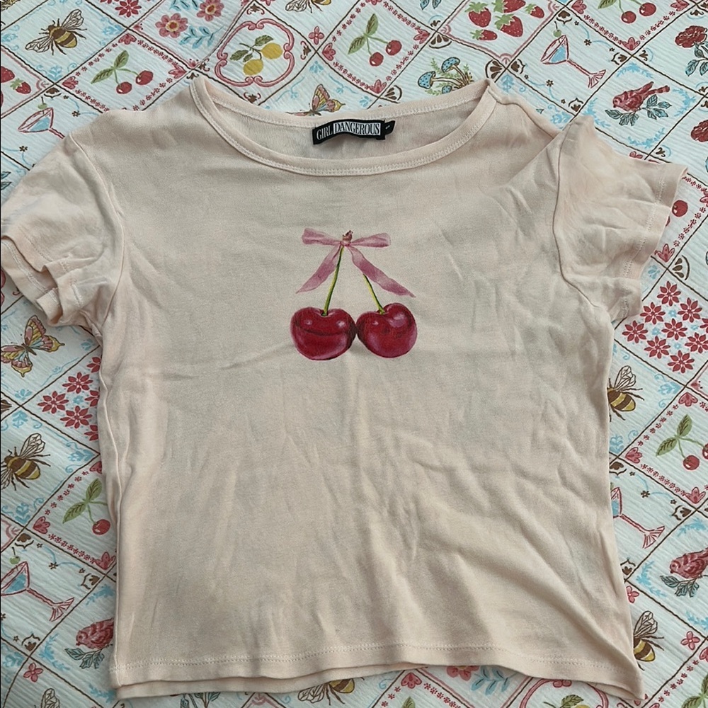 Girl Dangerous Blush Cherry Baby-Tee
